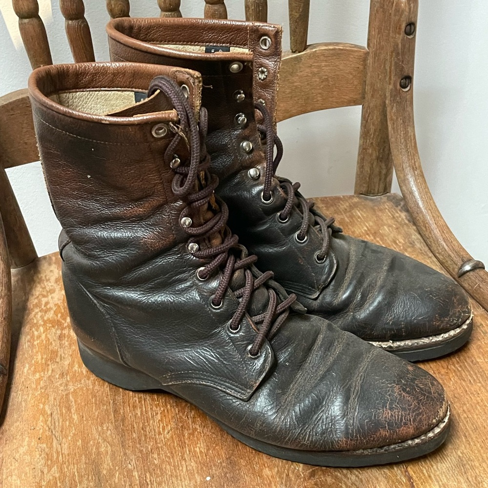 Vintage Justin Mens Y2K Leather 90 shoes combat sz 7.5